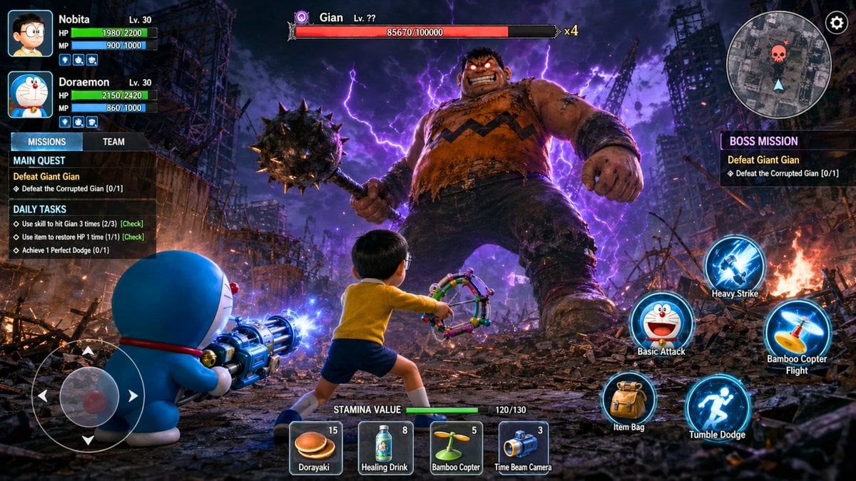 Doraemon RPG Boss 战截图模板