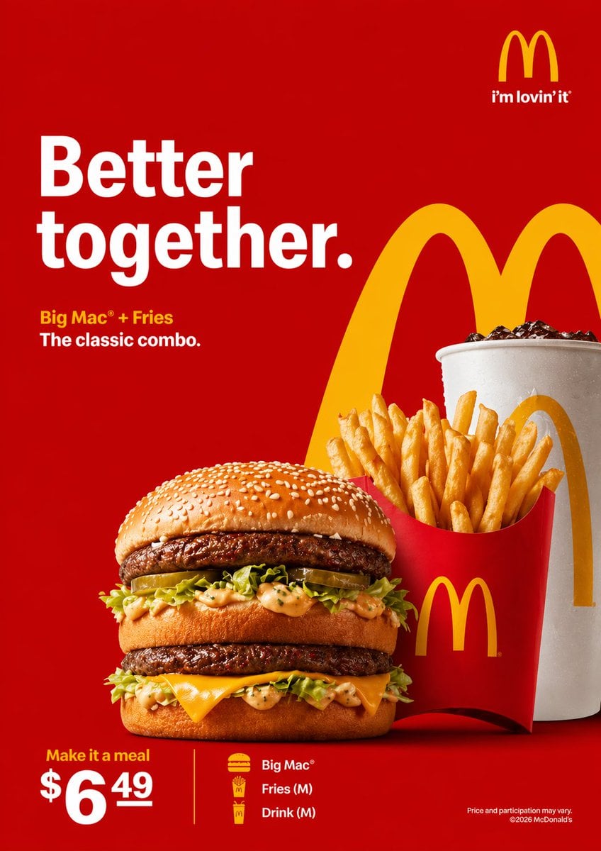McDonald’s Big Mac 经典套餐广告模板