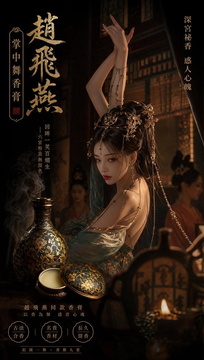掌中舞香膏宫廷广告模板