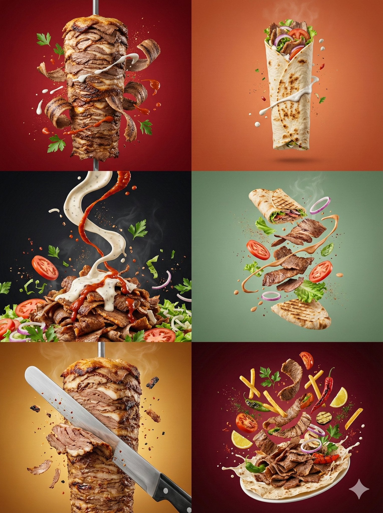 六模块 döner 高速商业摄影模板